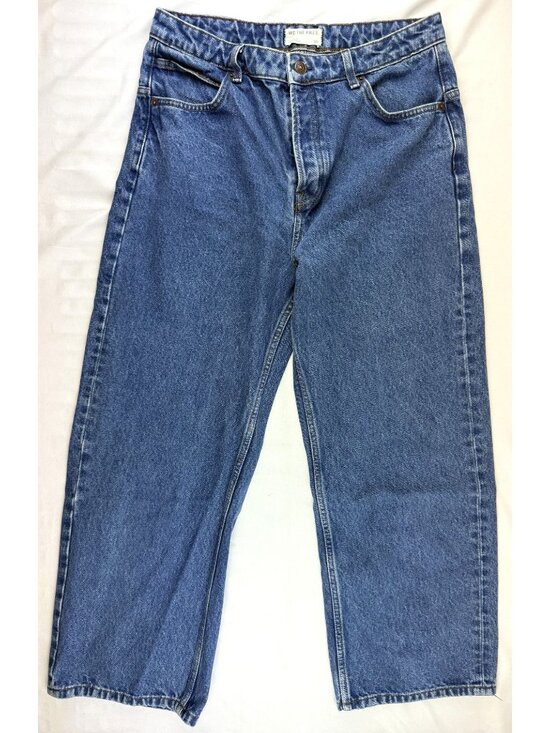 We The Free Denim - WE THE FREE Wide Leg Crop Jeans Sz 29 Baggy Button Fly Boho